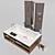 Sleek Bathroom 3-Piece Set 3D model small image 1