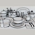 Elegant Dining: Complete Tableware Set 3D model small image 2