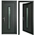 Sleek Steel Entry Door 3D model small image 1