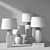 Elegant Langley Ceramic Lamps 3D model small image 3