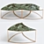 Elegant Leaf Design Wooden Coffee Table 3D model small image 2