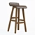 Natural Wood Bar Chair Set 3D model small image 3