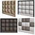 Modern Tubes Upholstered Headboard 3D model small image 1