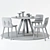 Elegant Alf DaFre Dining Set 3D model small image 2