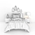 Uptown Grey Bed Set with Chic Pink Bedding 3D model small image 3