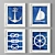 Nautical Vibes: Wheel Yacht Club Art 3D model small image 1