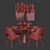 Essentialhome Dinning Set: Collins Chair, Vinicius Table, Ike Suspension 3D model small image 2