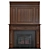 Classic Wooden Fireplace with Carvings 3D model small image 1