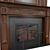 Classic Wooden Fireplace with Carvings 3D model small image 2