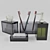 Elegant Glass Bathroom Set 3D model small image 1