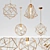 Modern Gold Pendant Lights Set 3D model small image 1