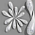 Handcrafted White Glass Splash 3D model small image 1