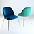 Ivonne Velvet Dining Chair 3D model small image 1