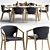 Teak Knit Dining Set 3D model small image 1