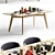 Teak Knit Dining Set 3D model small image 2