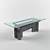 Sleek Tesi Glass Table 3D model small image 1