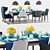 Elegant Molteni Dining Set with Decor 3D model small image 1