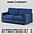 Viscount William 2 Seater Sofa: Timeless Elegance 3D model small image 1