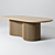 Elegant Oak Oval Dining Table 3D model small image 1