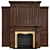 Classic Carved Fireplace with Panel Design 3D model small image 1