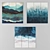 Blue Nature Picture Wood Wall Art 3D model small image 1