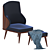 Elegant Balloon Model Dining Chair 3D model small image 2