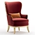 Elegant Red Veronica Chair 3D model small image 1