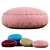 Luxurious Velvet Round Pillow Set 3D model small image 2