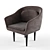 Elegant Velvet Armchair, 32x28x35 3D model small image 1