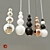 Bubble Pendant Lamp: Chrome, Porcelain & Copper 3D model small image 1