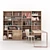 Versatile Shelving with Table, Chair & Decor 3D model small image 1