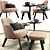 Elegant Poliform Jane Armchair Set 3D model small image 1