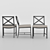 Elegant Carmel Dining Set 3D model small image 2