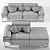 Princess Leather 2-Seater Sofa 3D model small image 3