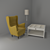 Cozy Seating Set: Strandmon Armchair & Liatorp Coffee Table 3D model small image 1