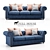 Elegant Chester Textile Sofa 3D model small image 1