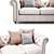 Classic Chester Sofa: Textile & Solid Wood 3D model small image 2