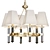 Elegant Brass Chandelier 3D model small image 1