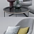 Title: Adelaide Velvet Chair & Ottoman Set 3D model small image 3