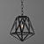 Elegant Geometric Diamond Pendant 3D model small image 1