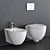 Alice Ceramica Short Wall-hung Toilet & Bidet Set 3D model small image 1