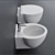 Alice Ceramica Short Wall-hung Toilet & Bidet Set 3D model small image 2