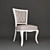 Distressed White Wood Dining Chair 3D model small image 1