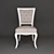 Distressed White Wood Dining Chair 3D model small image 2