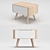 Gazzda Ena 2-Drawer Oak Bedside Table 3D model small image 1