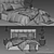 Boconcept Mezzo Bed: Sleek and Stylish Sleeping Solution 3D model small image 3