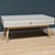 Modern White Coffee Table with Drawer & Niche 3D model small image 2