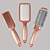 Rose Gold Brush Set: Paddle, Round & Skeleton Brushes 3D model small image 2