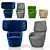 Sleek Radar Armchairs: Modern Comfort 3D model small image 1