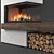 Piazzetta MA272SL: Radiant Wood Fireplace 3D model small image 2